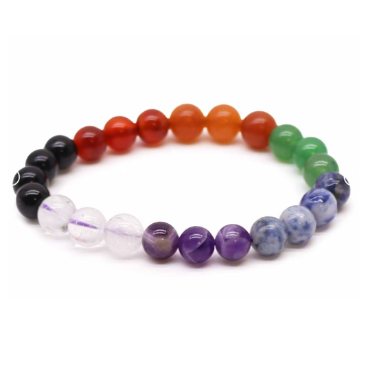 Brățară chakra din pietre naturale colorate de 8 mm