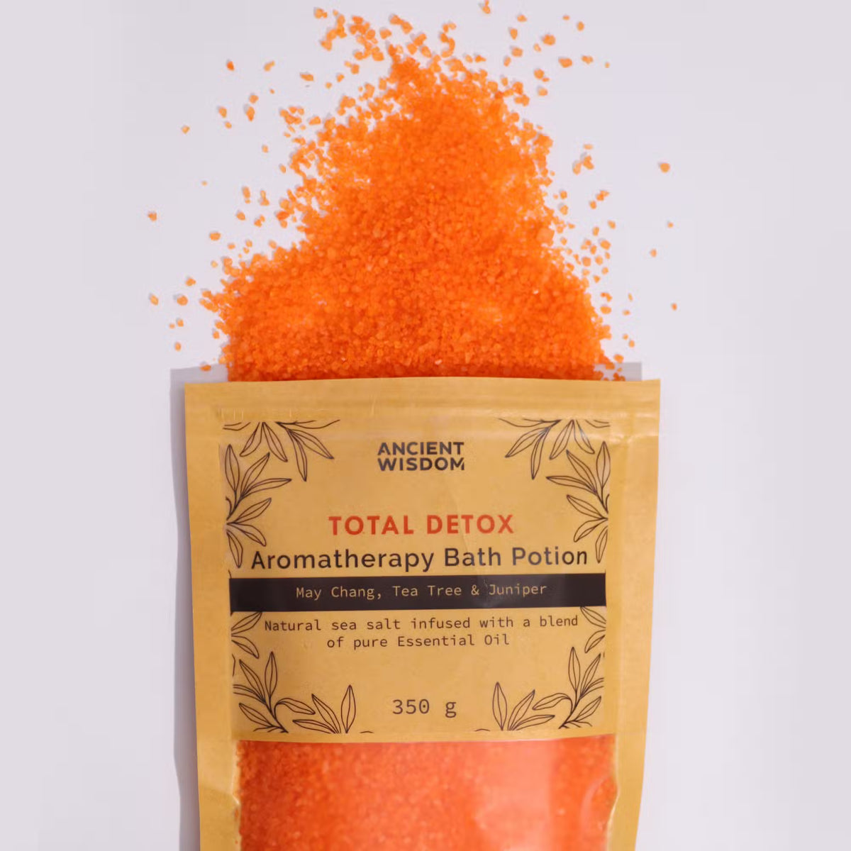 Sare de baie pentru aromaterapie Detox cu May Chang, Arbore de Ceai și Ienupăr, 350 g