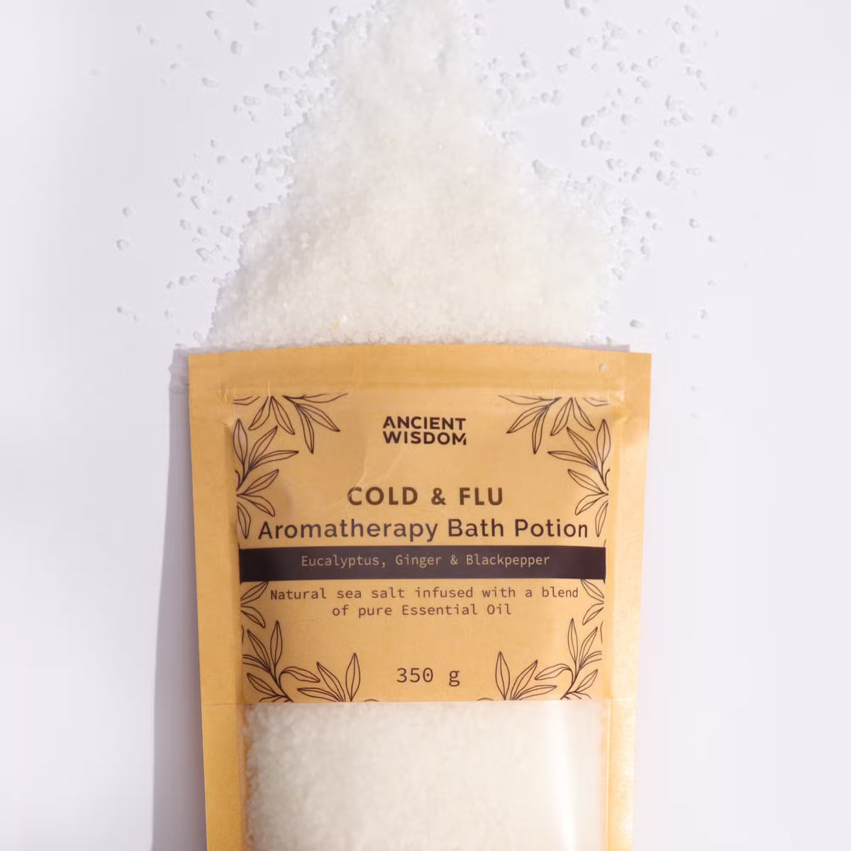 Sare de baie pentru aromaterapie cu eucalipt, ghimbir și piper negru, 350 g