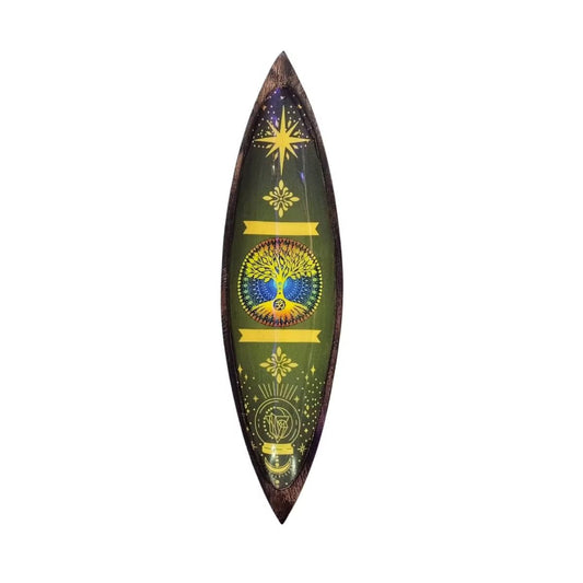 Suport pentru bețișoare parfumate din lemn de mango cu simbol Arborele Vieții